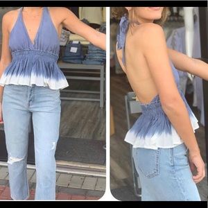 Blue ombré style halter top size medium